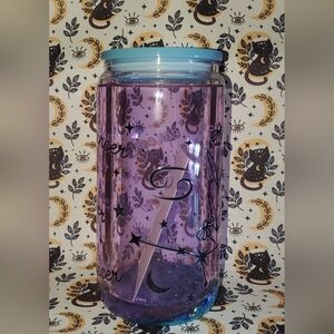 Hand pressed 20oz Zodiac snow globe glass cup